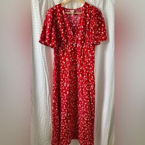 A New Day Women's Short Sleeve Maxi Red Sundress